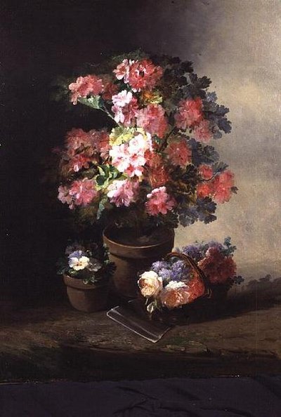 Nature morte de roses dans un pot, vers 1870 - Pierre Camille Gontier