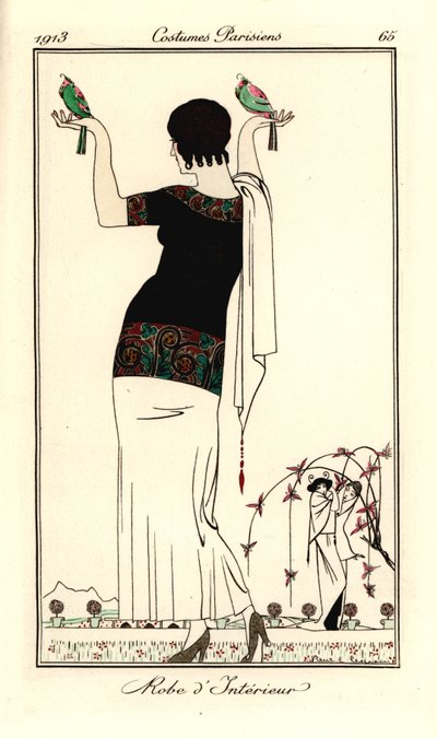 Femme en haut à manches courtes et jupe blanche - Pierre E. Legrain