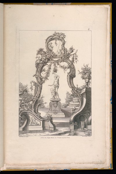 Cartouche et fontaine avec Vénus et Amour - Pierre Edme Babel