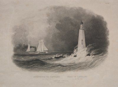 Phare à Cleveland, Ohio, sur le lac Érié - Pierre Eugène Aubert I