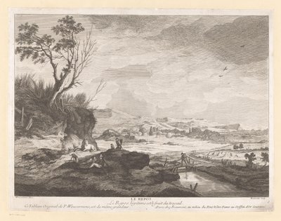Paysage avec figures au repos - Pierre Francois Beaumont
