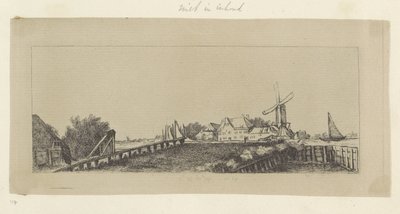Paysage avec un pont en bois et un moulin - Pierre François Basan (workshop of)