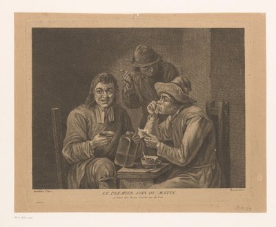 Groupe fumant et prisant du tabac (Le premier soin du matin) - Pierre François Basan