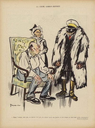 La Coupe Gordon Bennett. Illustration pour Le Rire - Pierre Georges Jeanniot