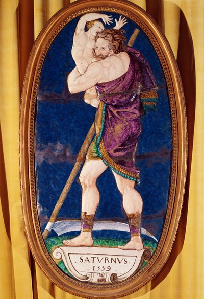 Plaque représentant Saturne, du Château de Madrid, Neuilly, 1559 - Pierre I Courteys
