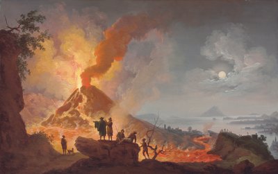 Éruption du Vésuve la Nuit, vue de l