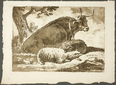 Un taureau et deux moutons - Pierre Lelu