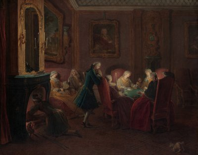 Joueurs de cartes dans un salon - Pierre Louis Dumesnil