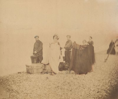 [La Comtesse avec un groupe sur une plage rocheuse] - Pierre Louis Pierson