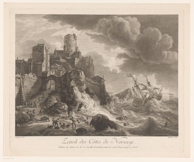 Côte de Norvège avec des marins échoués
Ecueil des Côtes de Norwege (titre sur l