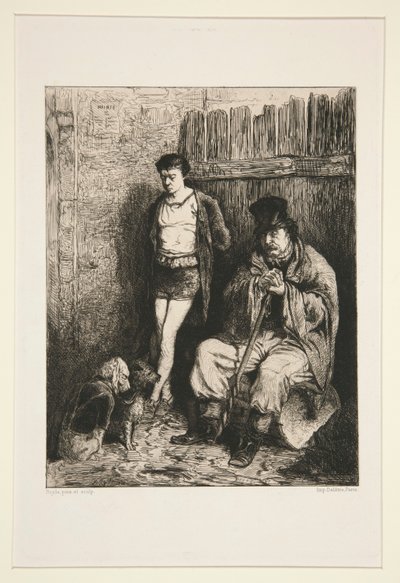 Deux hommes et deux chiens ( - Pierre Marie Beyle