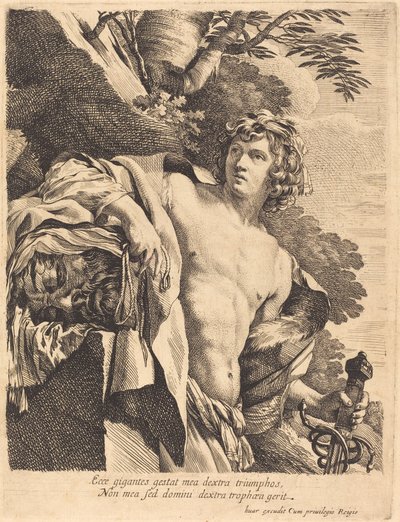 David avec la tête de Goliath - Pierre Mignard I after Simon Vouet