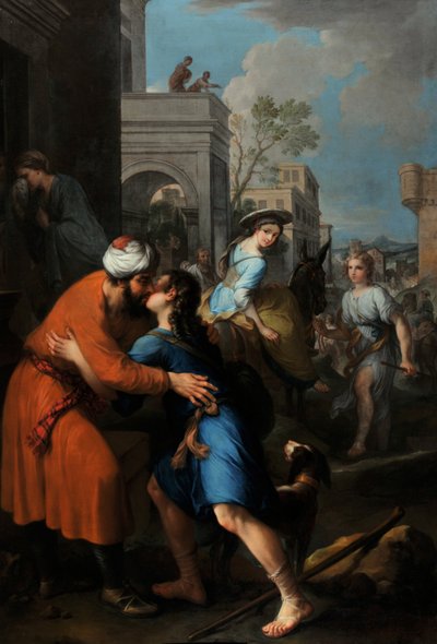 Les adieux de Tobie à son beau-père Raguel - Pierre Parrocel