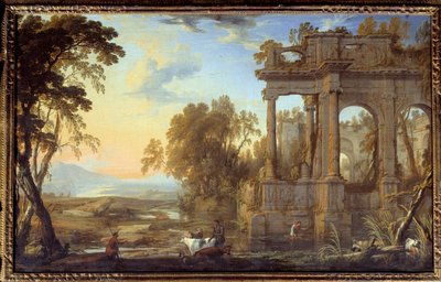 Paysage avec ruines et bergers - Pierre Patel