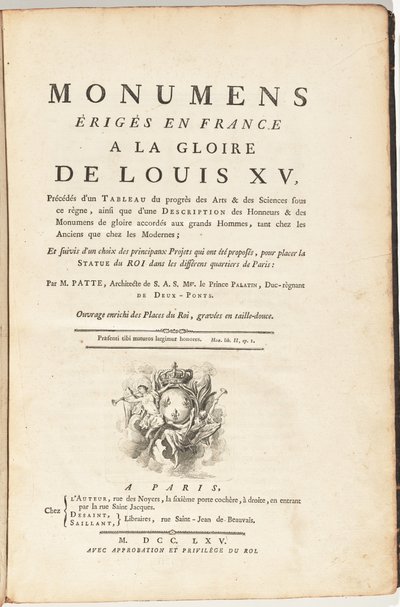 Monumens Érigés En France À La Gloire De Louis XV, Précédés d