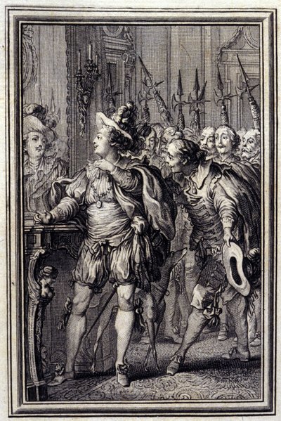 Mona Lisa - dans Contes et nouvelles en vers de Jean La Fontaine. 1776. Illustration de P.P. Choffard. - Pierre Philippe Choffard