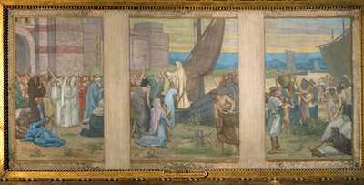 Sainte Geneviève apporte des vivres à Paris, esquisse pour le Panthéon de Paris (peinture sur toile) - Pierre Puvis de Chavannes