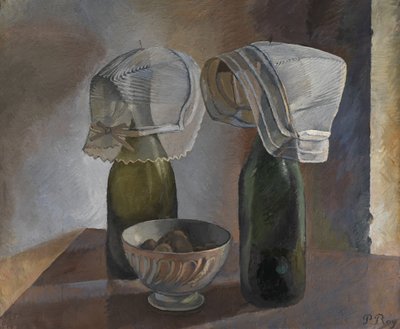 Nature morte avec bouteilles et bonnets bretons, vers 1924 - Pierre Roy