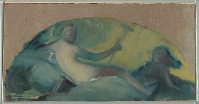 Étude pour un tympan avec figure allongée - Pierre Victor Galland