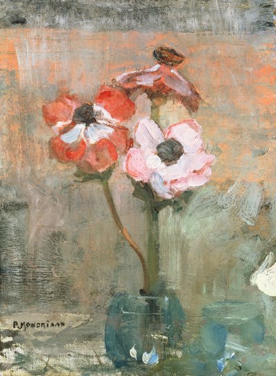 Anémones dans un vase, c.1908-09 - Piet Mondrian