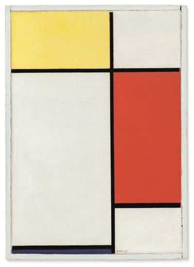 Composition : N° II, avec jaune, rouge et bleu - Piet Mondrian