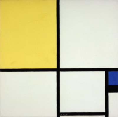 Composition avec bleu et jaune - Piet Mondrian