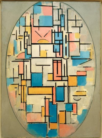Composition en ovale avec des zones de couleur 1 - Piet Mondrian