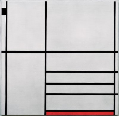 Composition en blanc, noir et rouge - Piet Mondrian