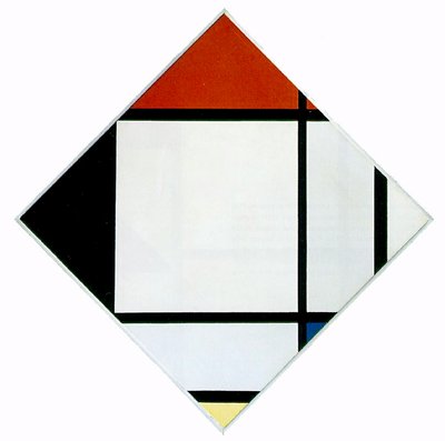 Composition en losange en rouge, noir, bleu et jaune, 1925 - Piet Mondrian