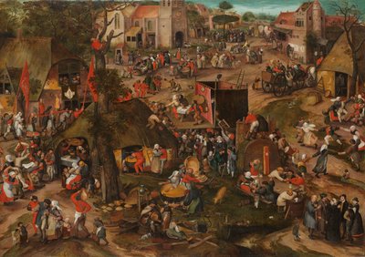 Une kermesse flamande avec une représentation de la farce 