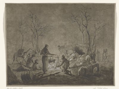 Bivouac de cosaques près d