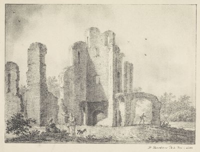 Paysage avec ruine et figures - Pieter Bartholomeusz. Barbiers