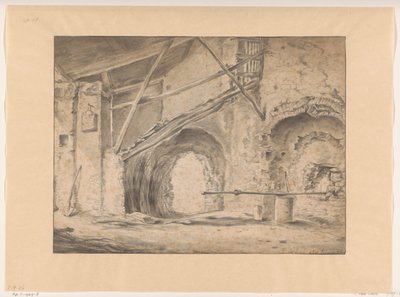 Intérieur avec porte et escalier - Pieter Bodding van Laer