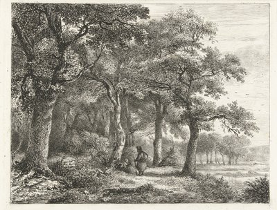 Paysage forestier avec homme au sac à dos - Pieter Casper Christ