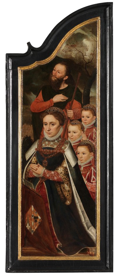 Panneau droit du Christ en croix avec la Vierge, Saint Jean et Marie-Madeleine - Pieter Claeissens