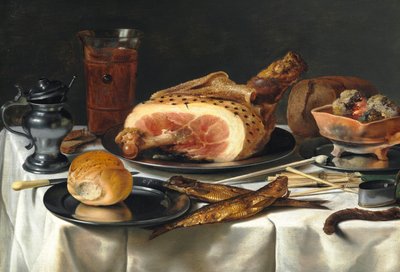 Nature morte avec jambon, 1625 - Pieter Claesz