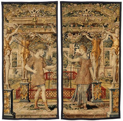 Vertumne et Pomone : Vertumne transformé en fermier, c.1550 - Pieter Coecke van Aelst