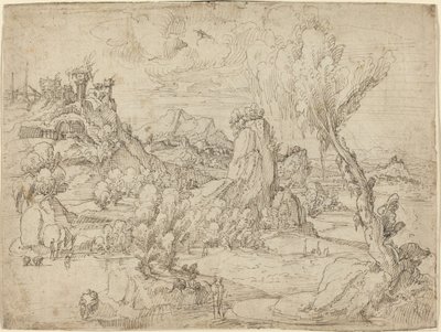 Paysage avec le baptême du Christ - Pieter Cornelisz Kunst