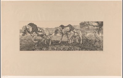Chevaux labourant - Pieter Dupont (signed by artist)