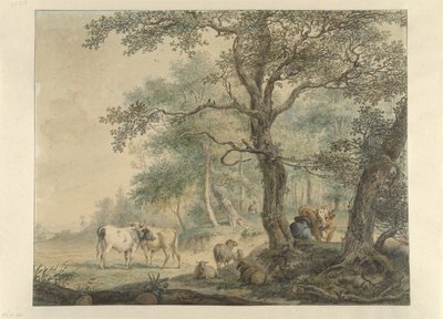 Paysage avec deux bergers et du bétail - Pieter Gerardus van Os