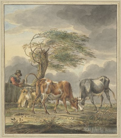 Deux jeunes taureaux et une vache - Pieter Janson