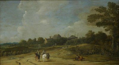 Paysage avec cavaliers sur une route sablonneuse - Pieter Jansz. Post
