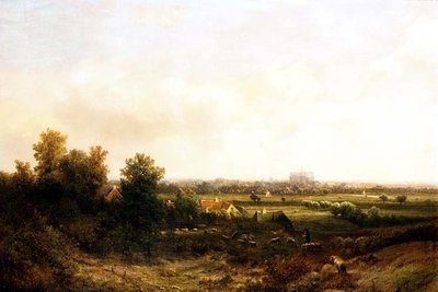 Un berger et son troupeau près de Haarlem - Pieter Lodewijk Francisco