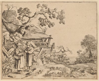 Femme conversant avec un paysan - Pieter Molijn