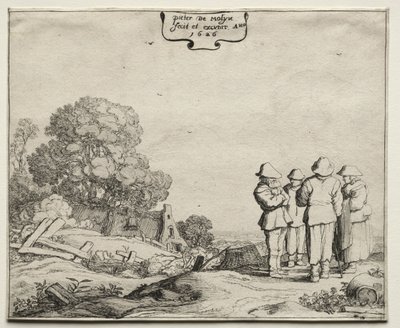 Paysage avec quatre paysans conversant, 1626 - Pieter Molyn