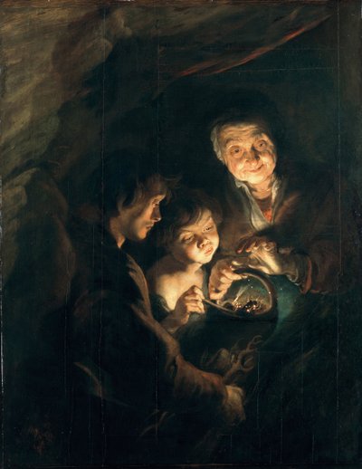 Vieille femme avec un panier de charbon, vers 1616-1618 - Peter Paul Rubens