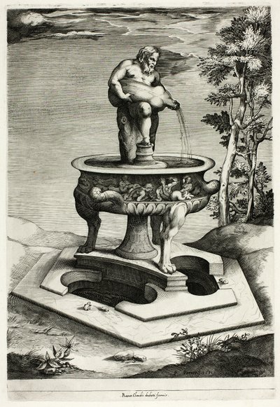 Fontaine avec Silène dans le Jardin du Palais Cesi près de Rome - Pieter Perret