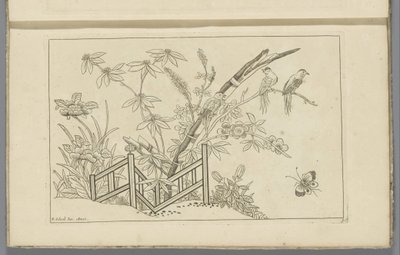 Trois oiseaux dans un arbre en fleurs - Pieter Schenk (II)
