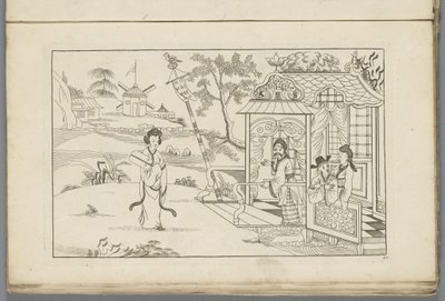 Paysage avec une dame chinoise (Nouvelles inventions chinoises, dessinées avec grand soin et publiées par P: Schenk Jun, premier volume) - Pieter Schenk (II)