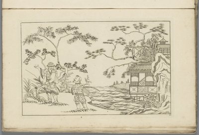 Deux hommes chinois dans un paysage - Pieter Schenk (II)